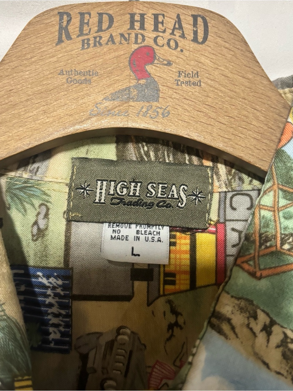 Vintage High Seas Trading Co Route 66 Hawaiian Shirt Made in USA Large - Picture 7 of 11
